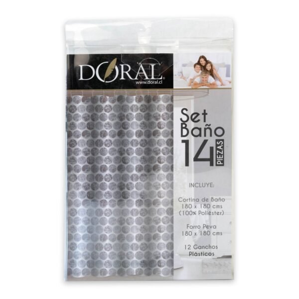 Cortina de Baño Doral Set 14 Piezas Negro - Imagen 2