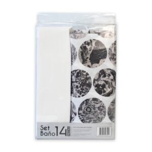 Cortina de Baño Doral Set 14 Piezas Negro