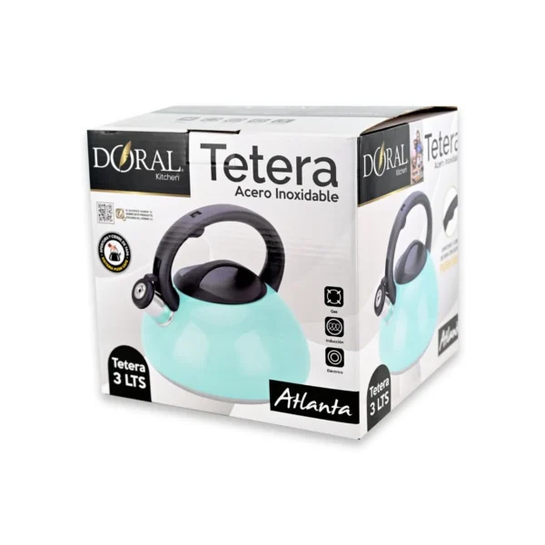 Tetera Doral Atlanta 3.0 Litros: Acero Inoxidable con Pito - Calipso - Imagen 2