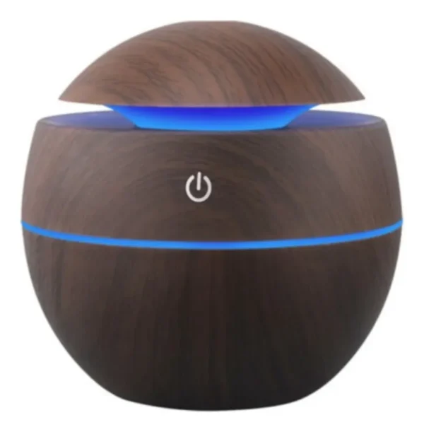 Difusor de Aromas y Humidificador Ultrasónico Estilo Madera Oscuro
