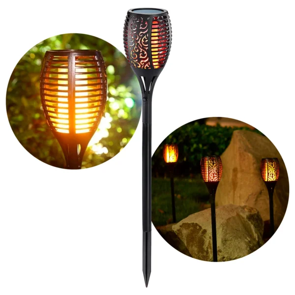 Lámpara Solar Estaca Antorcha para Jardín – Efecto Fuego Realista