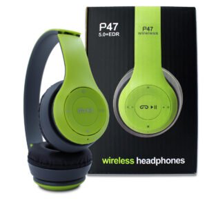 Audífonos Inalámbricos P47 Bluetooth 5.0 con Reducción de Ruido – Hasta 6 Horas de Uso – Verde