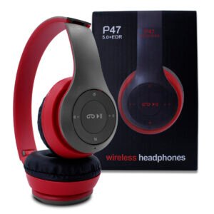 Audífonos Inalámbricos P47 Bluetooth 5.0 con Reducción de Ruido – Hasta 6 Horas de Uso – Rojo