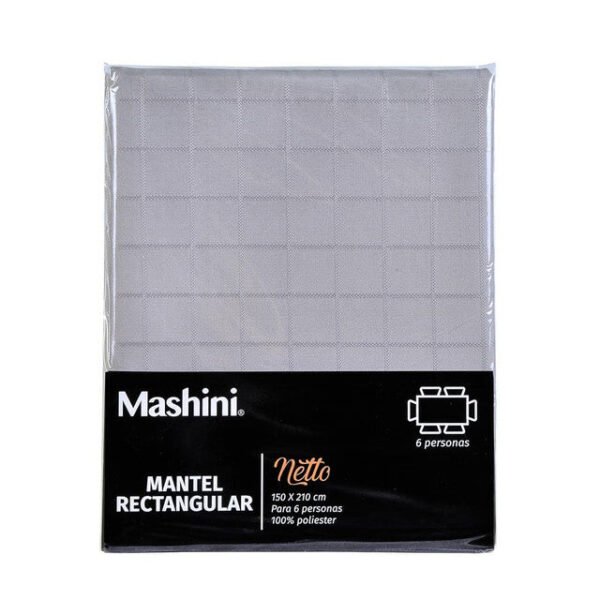 Mantel Rectangular Liso Netto 150×210 cm – Mashini Gris - Imagen 2