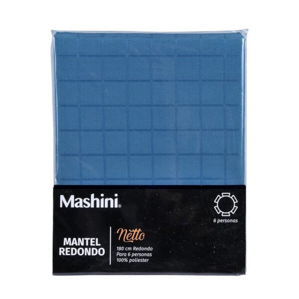 Mantel Redondo Liso Netto 180 cm – Mashini Azul - Imagen 2