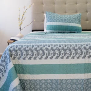 Cubrecama Quilt Plaza y Media Bordado Stitchy 170×240 cm – Doral D008