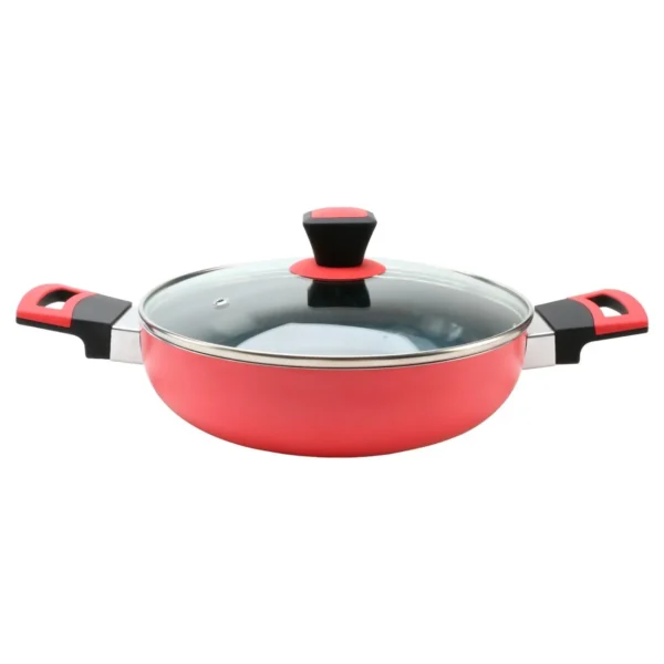 Arrocera LOMBARDI DORAL con Tapa de Vidrio 26 CMS Roja