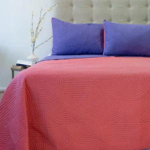 Cubrecama Quilt Reversible Bi Color 2 Plazas Doral 220×240 cm VIOLETA/ROSA