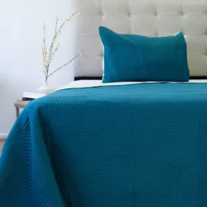 Cubrecama Quilt Reversible Bi Color Plaza y Media Doral 170×240 – NARANJA/ROSA