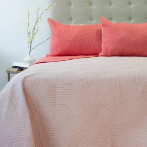 Cubrecama Quilt Reversible Bi Color 2 Plazas Doral 220×240 cm ROSA/ROSA