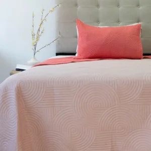 Cubrecama Quilt Reversible Bi Color Plaza y Media Doral 170×240 – ROSA/ROSA