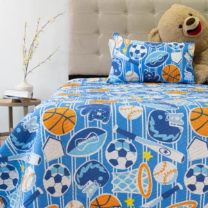 Cubrecama Infantil Plaza y Media Doral Kids 170×240 cm + Funda 50×70 cm – Deportes