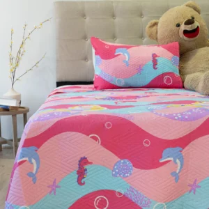 Cubrecama Infantil Plaza y Media Doral Kids 170×240 cm + Funda 50×70 cm – Mar