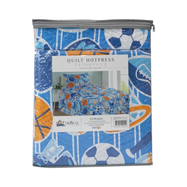 Cubrecama Infantil Plaza y Media Doral Kids 170×240 cm + Funda 50×70 cm – Deportes - Imagen 2