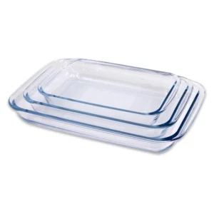 Set de 3 Fuentes de Vidrio Rectangulares Sevilla Doral – Tamaños 2.9L, 2.2L y 1.6L