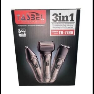 Máquina de Afeitar 3 en 1 TASBEL | Recortadora, Afeitadora y Detalladora Eléctrica Recargable para Hombre