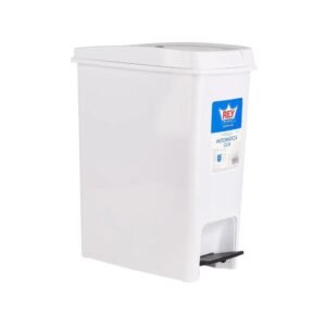 REYPLAST Papelera de Plástico con Pedal 12.5 L – Blanco