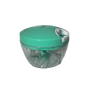 Mini Procesador de Alimentos Manual, Picadora 3 Cuchillas Acero Inoxidable - tapa verde agua
