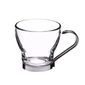 Set de 6 Tazas de Vidrio con Asa Metálica 100 cc Allegra