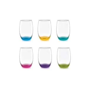 Set de 6 Vasos Altos Mikonos Cristar 460 cc – Fondo de Color