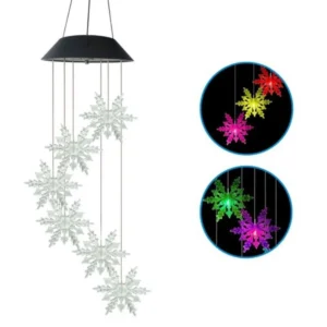 COLGANTE NAVIDEÑO EN FORMA DE COPO DE NIEVE - LUZ SOLAR LED
