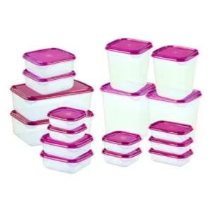 Juego De 17 Recipientes Herméticos De Almacenamiento - Rosa