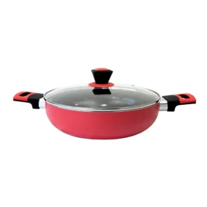 Arrocera Lombardi con Tapa de Vidrio 24 cm – Color Rojo | Doral