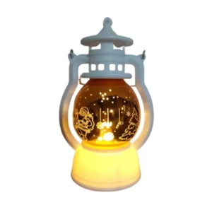 Pequeña Linterna Láser LED de Navidad – Proyector Festivo Portátil - Blanco Dorado