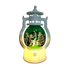 Pequeña Linterna Láser LED de Navidad – Proyector Festivo Portátil – Blanco Verde