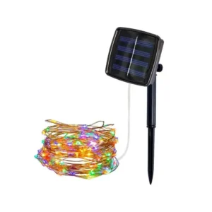 Lámpara Solar de Cobre 10 Metros con 100 Luces LED – Multicolor