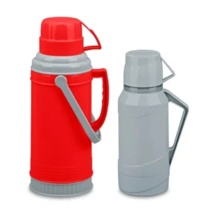 Pack Termos Outdoor Adventure Himalaya 1.8 L + 3.2 L con Tazas – A Prueba de Fugas y Click de Seguridad - Rojo Gris