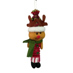 Colgante de Muñeco Navideño con Resortera – 18 × 8 cm