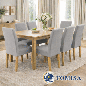 Set de 6 Fundas Elásticas para Silla Tomisa ajustables - Gris