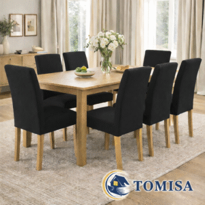 Set de 6 Fundas Elásticas para Silla Tomisa ajustables - Negro