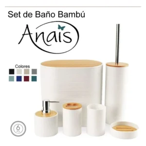 Set de Baño de Bambú Anais – Color Blanco