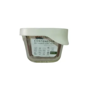 Contenedor de Vidrio Cuadrado 220 ml con Tapa de Silicona Hermética – Glass Tray