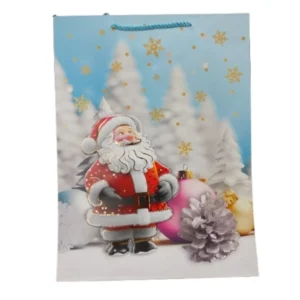 Bolsa de Navidad 3D 30×12×40 cm – Diseño Festivo con Relieve