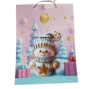 Bolsa de Navidad 3D 30×12×40 cm – Diseño Festivo con Relieve