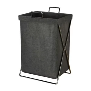 Cesta de almacenamiento de tela con soporte grueso – 35×25×58 cm - Negro