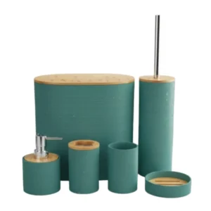 Set de Baño de Bambú Anais – Turquesa