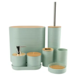 Set de Baño de Bambú Anais – Verde agua