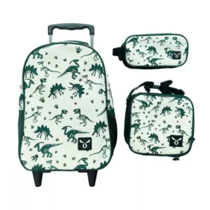 Pack Escolar Moose Dino Kids – Lonchera + Mochila con Ruedas + Estuche