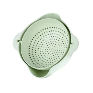 Bowl Colador Giratorio Escurridor Cesta de Cocina para Frutas y Verduras con Drenaje Rápido - Verde agua