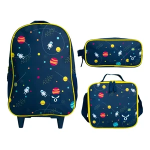 Pack Escolar Kids Space con Maleta, Lonchera y Estuche | Set Escolar Infantil Diseño Espacio