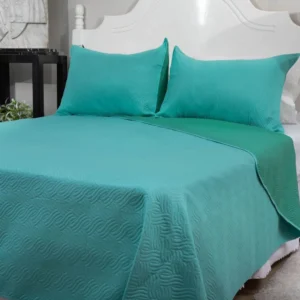 Quilt Hotpress Bicolor Doral 2 Plazas - Verde agua, Verde