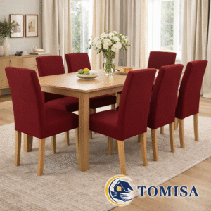 Set de 6 Fundas Elásticas para Silla Tomisa ajustables - Burdeo