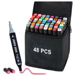 Set de Marcadores Plumones Doble Punta Touch 48 Piezas | Colores Profesionales para Dibujo y Diseño
