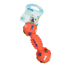 Juguete para Perros en Forma de Mancuerna | Resistente y Seguro para Morder - Naranjo