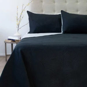 Quilt Hotpress Bi Color 2 Plazas Doral - Negro/Crudo