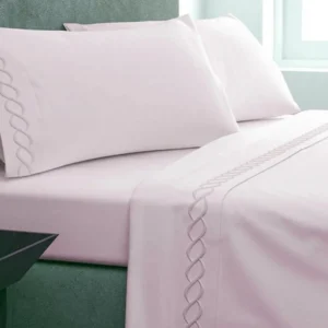 Juego de Sábanas Bordadas Golden Family 1,5 Plazas | 210 Hilos - Rosada